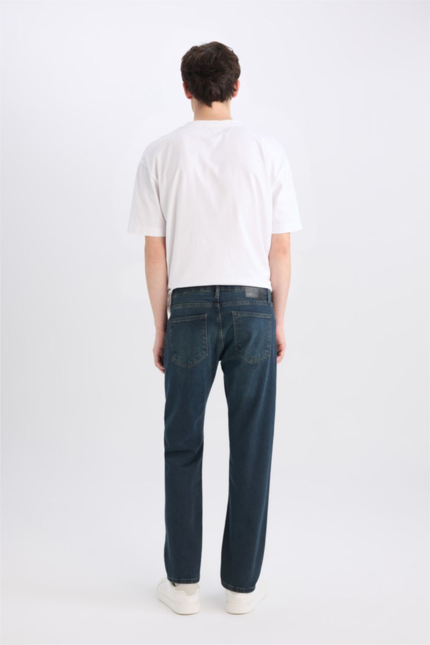 رجالي أسود أزرق بنطلون جينز سيرجيو قصة عادية وخصر عادي