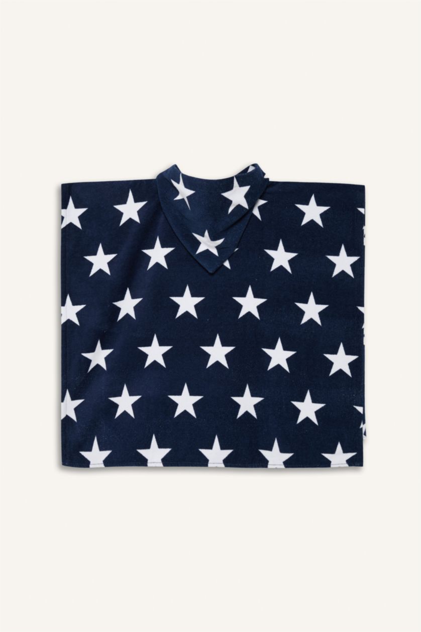 Boys & Teens NAVY Boy Patterned Cotton Poncho Towel