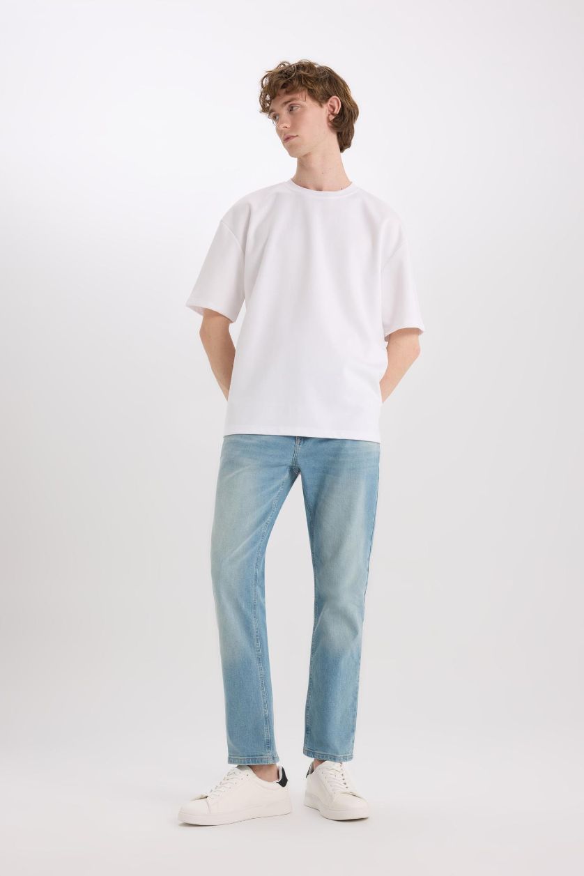 Erkek Açık Yeşil Sergio Regular Fit Normal Kalıp Normal Bel Boru Paça Jean Pantolon