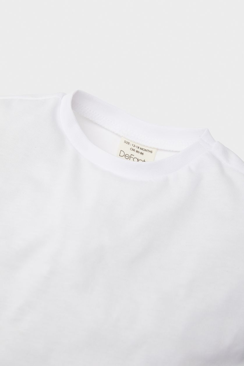 BABY GIRL White Baby Girl Regular Fit Crew Neck Long Sleeve T-Shirt