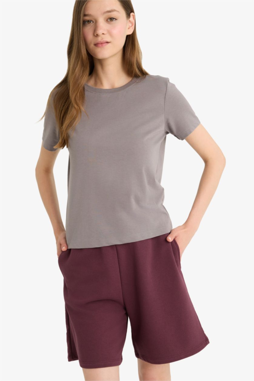 WOMAN Dark Grey Regular Fit Short Sleeve T-Shirt