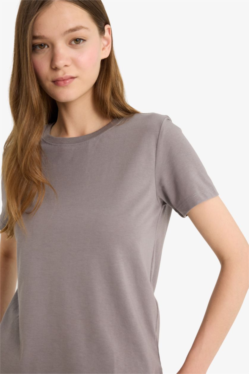 WOMAN Dark Grey Regular Fit Short Sleeve T-Shirt