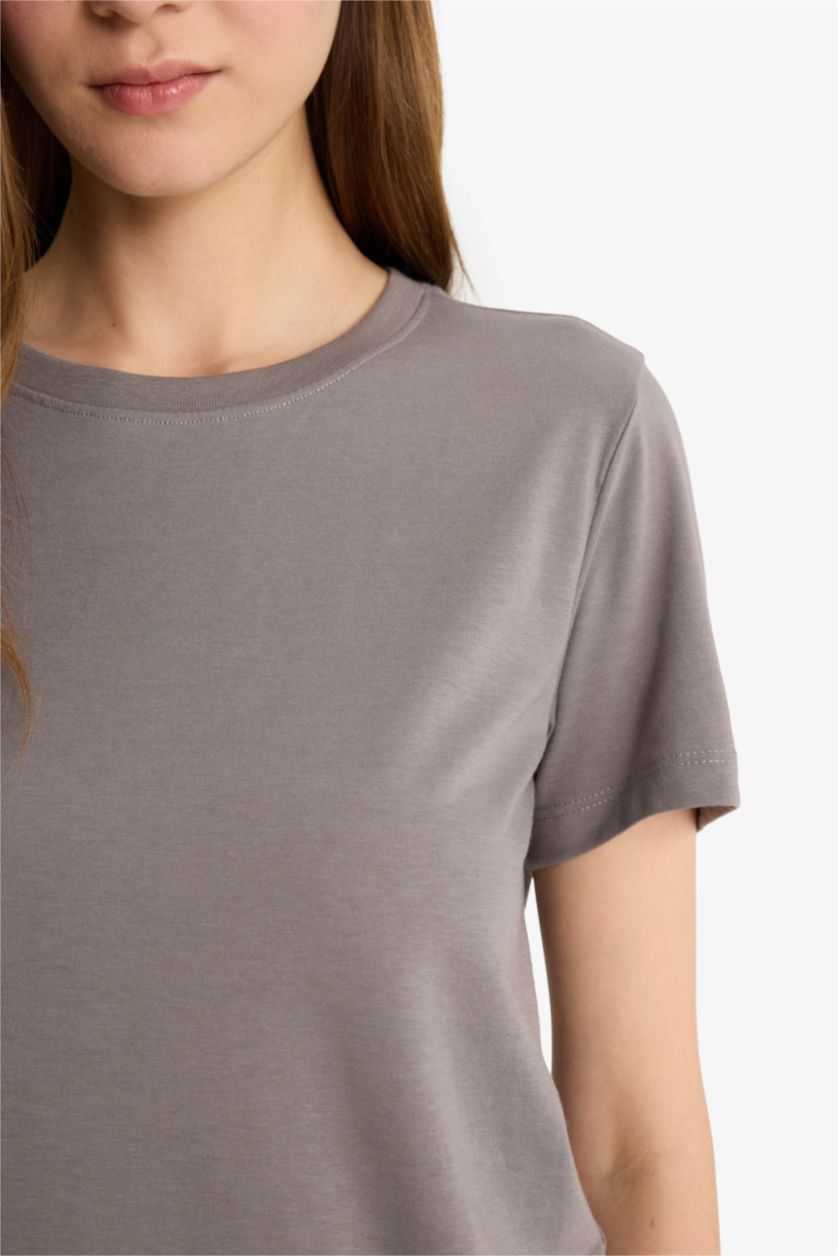 WOMAN Dark Grey Regular Fit Short Sleeve T-Shirt
