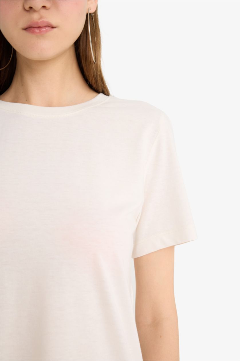 WOMAN White Regular Fit Short Sleeve T-Shirt