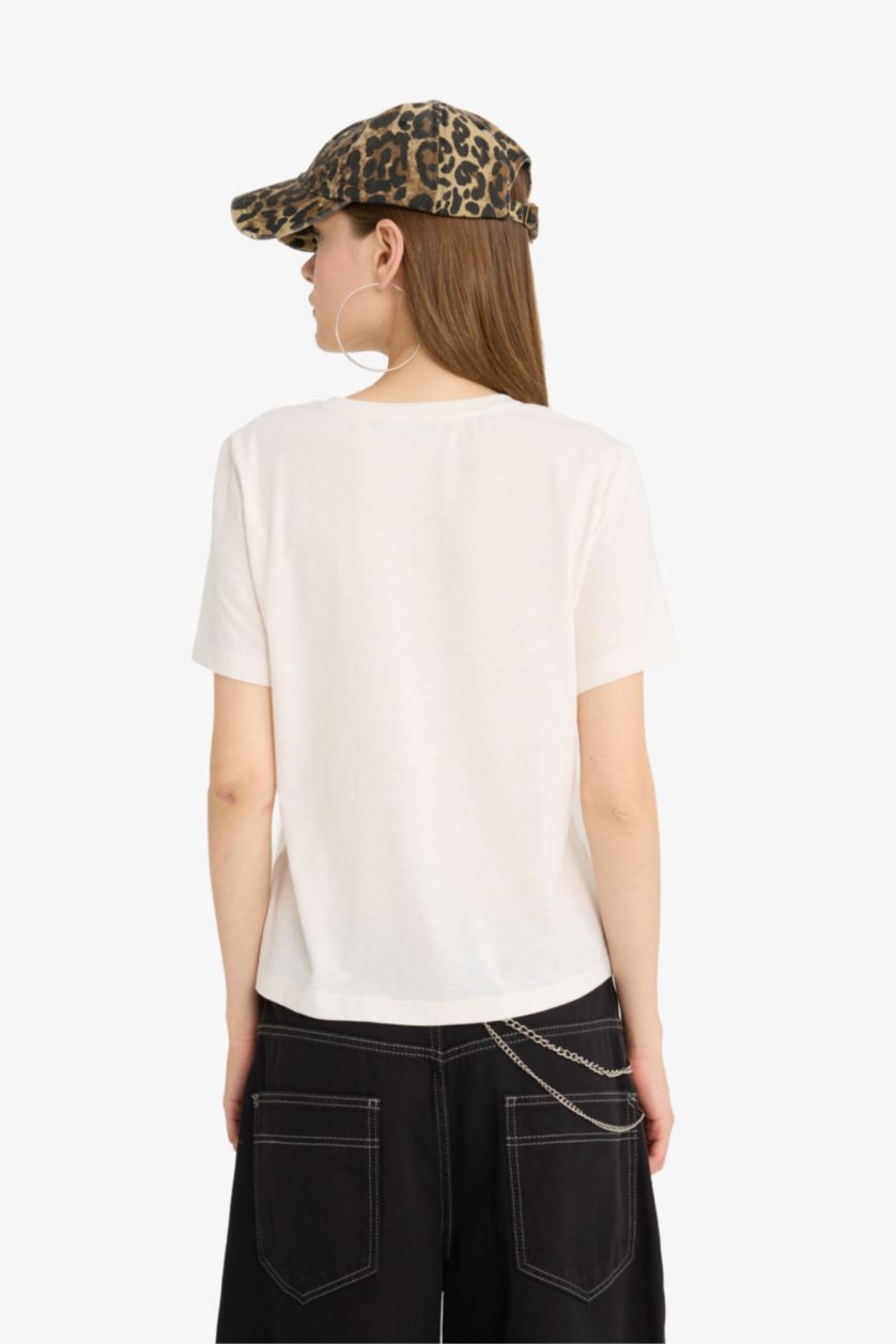 WOMAN White Regular Fit Short Sleeve T-Shirt