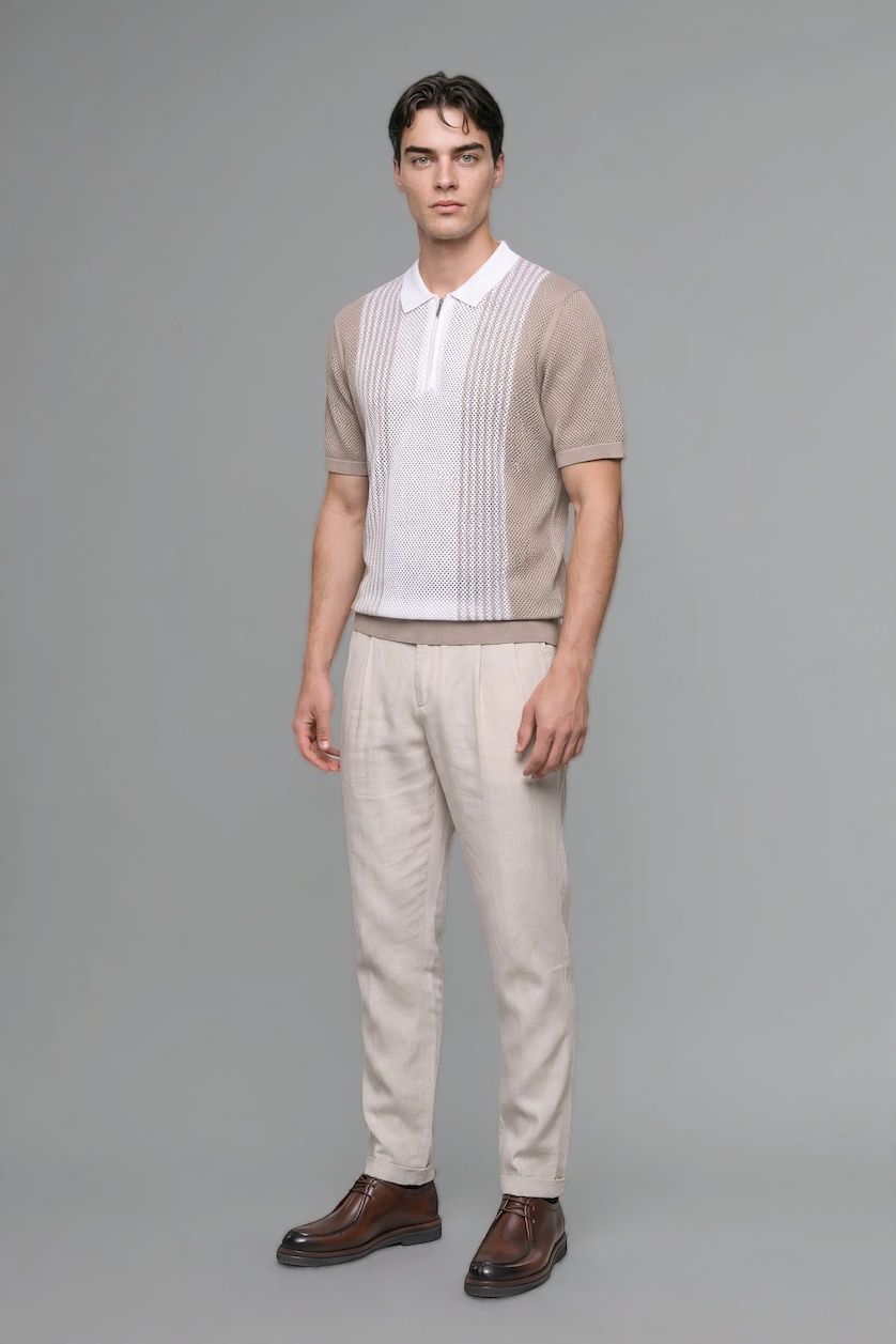 Men Vison Knitwear Short Sleeve Polo T-Shirt