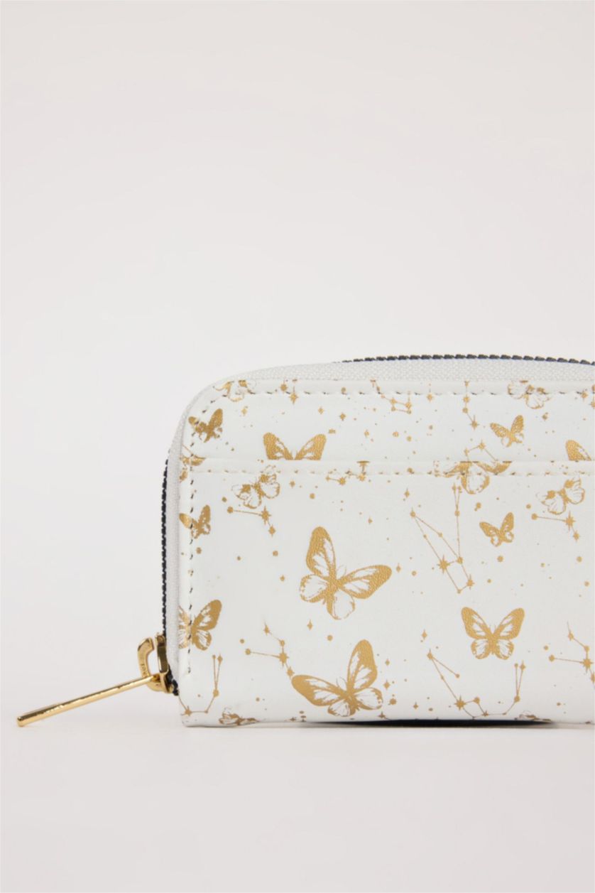 Woman White Woman Faux Leather Coin Purse