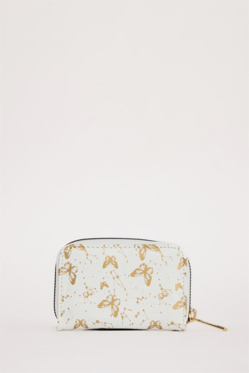 Woman White Woman Faux Leather Coin Purse