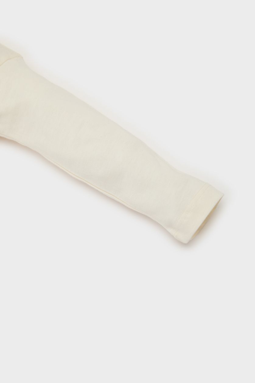 BABY GIRL White Baby Girl Regular Fit Crew Neck Animal Patterned T-Shirt