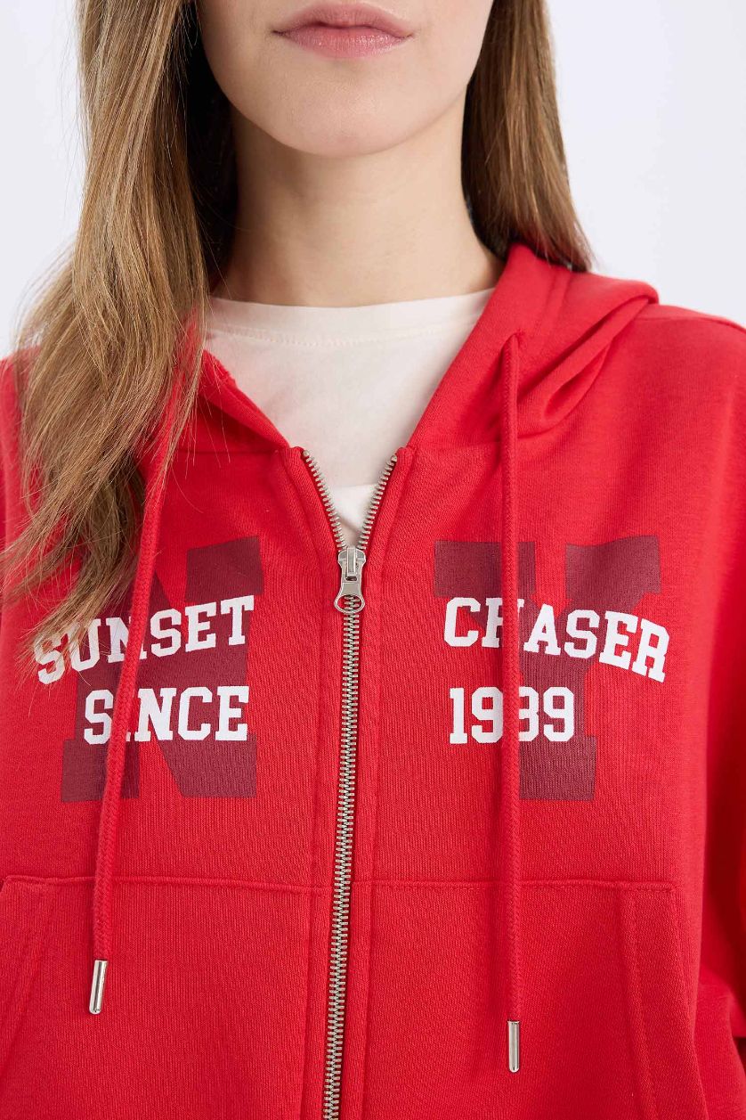 FEMME Rouge Sweat à capuche oversize imprimé