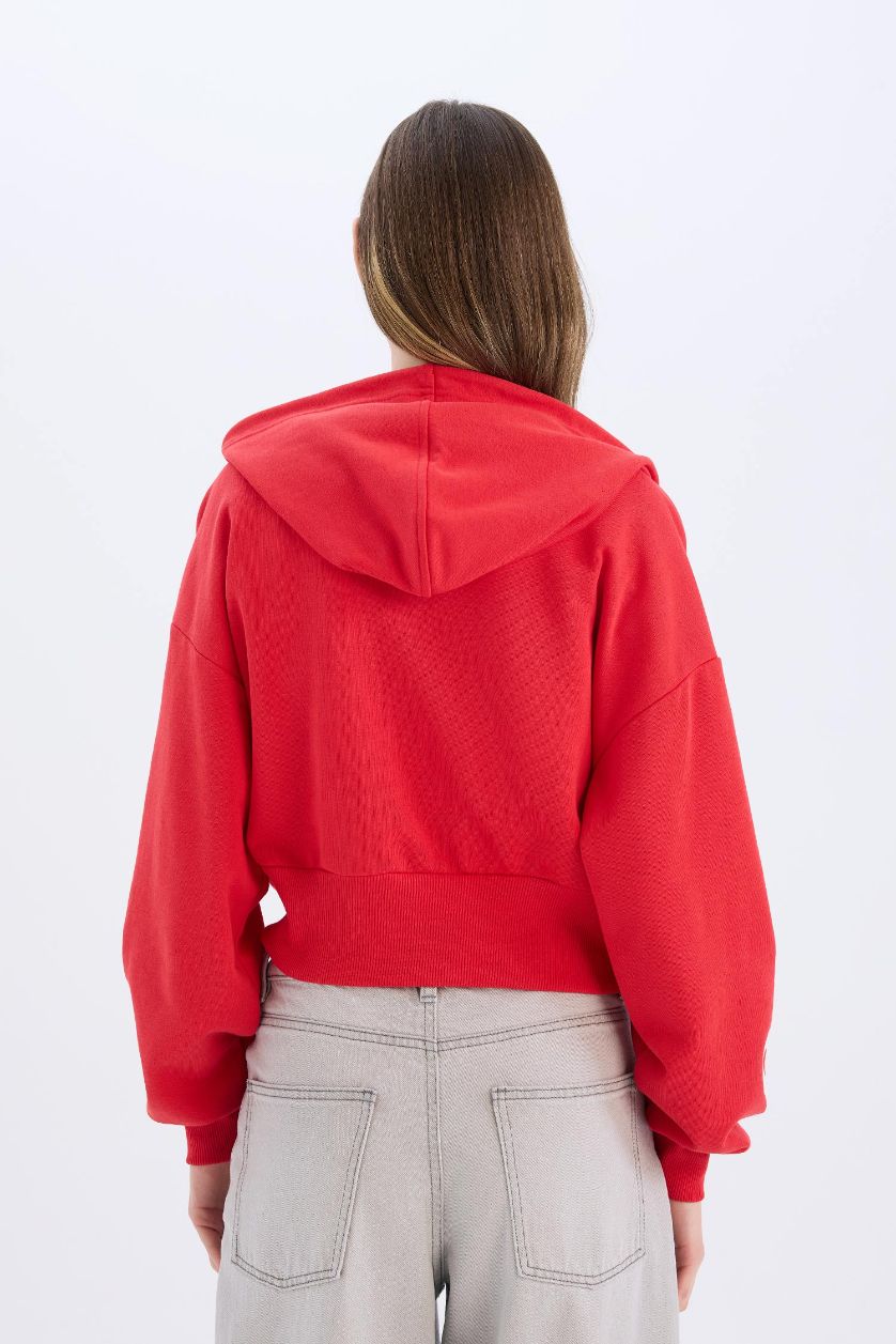 FEMME Rouge Sweat à capuche oversize imprimé