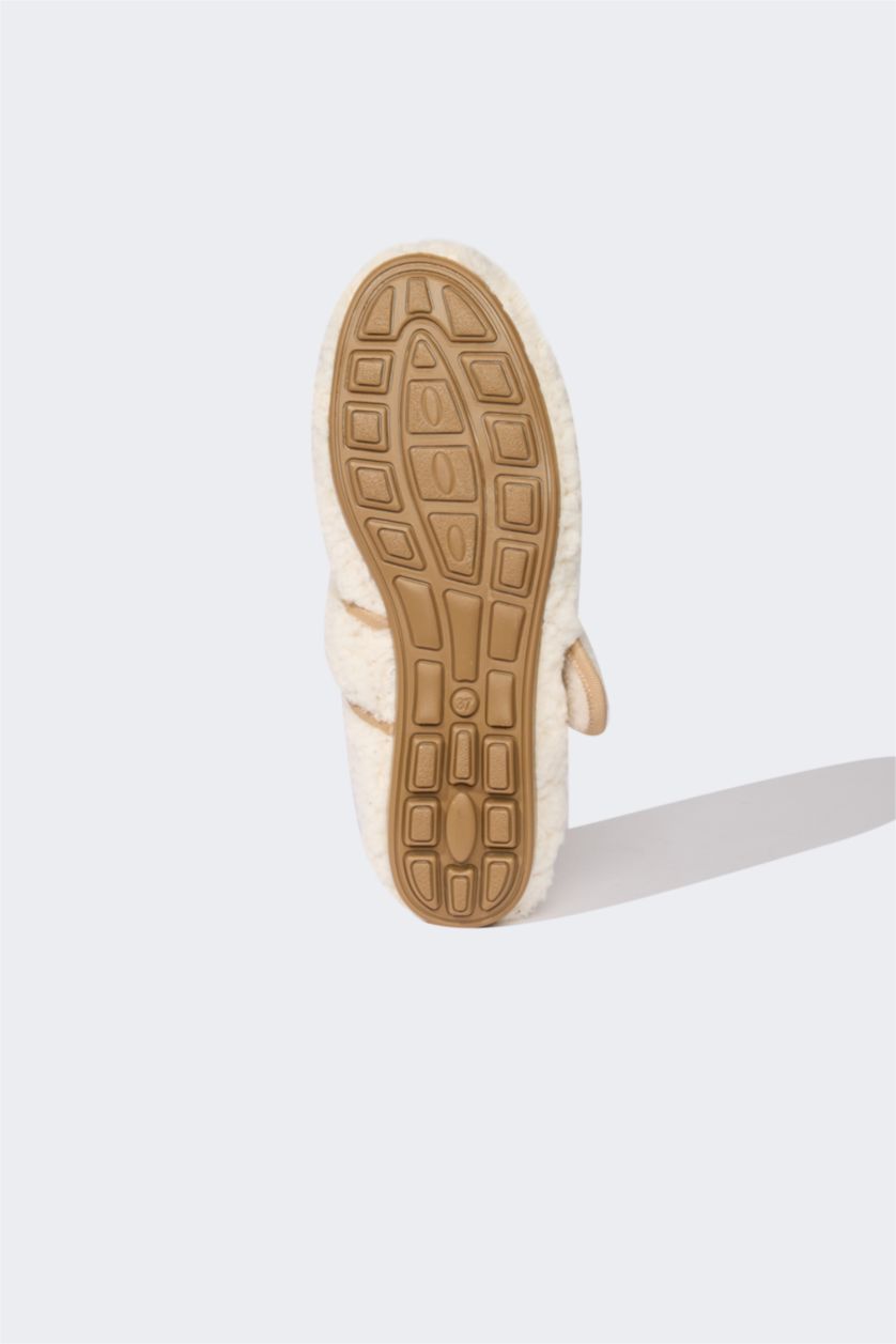 Woman Beige Woman Single Strap Ballerina Flat Shoes