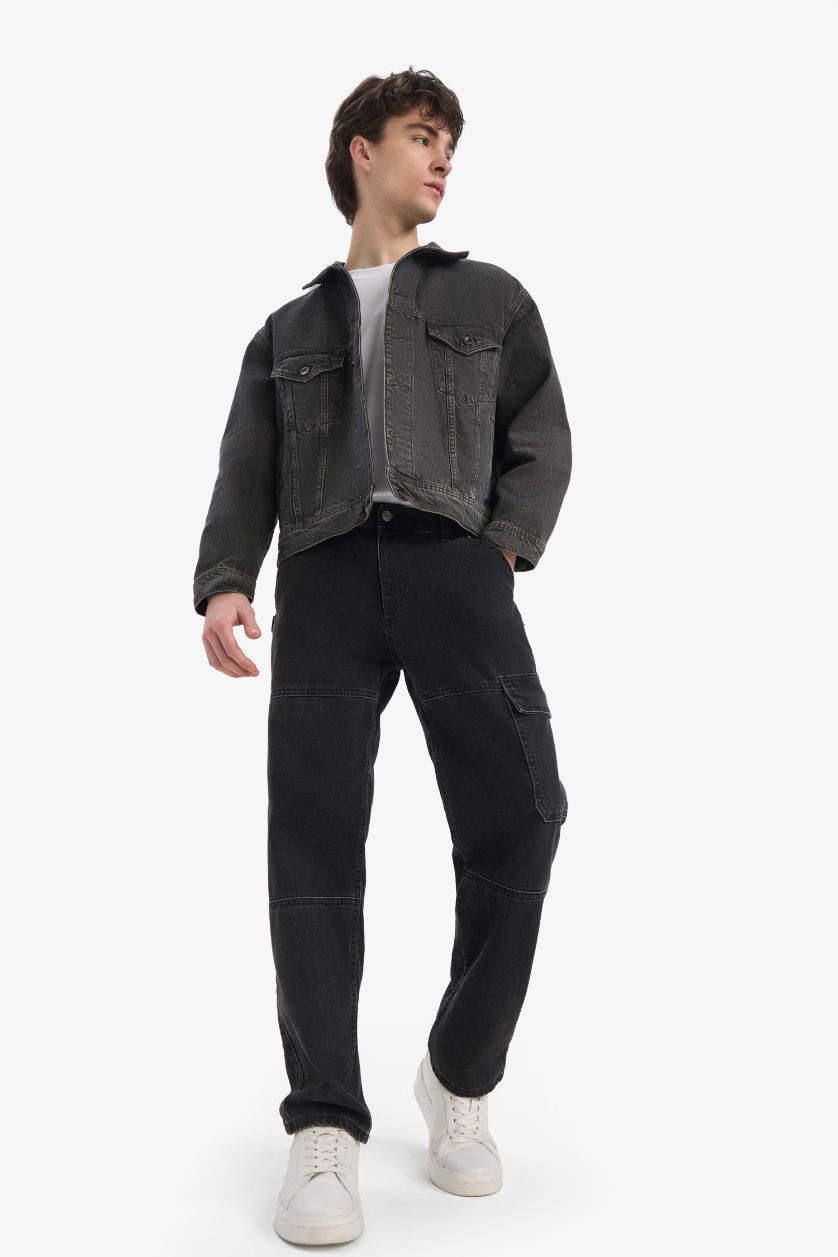 HOMME Anthracite Veste en jean légère oversize