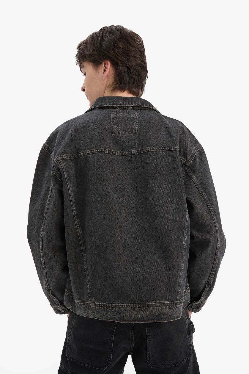 HOMME Anthracite Veste en jean légère oversize