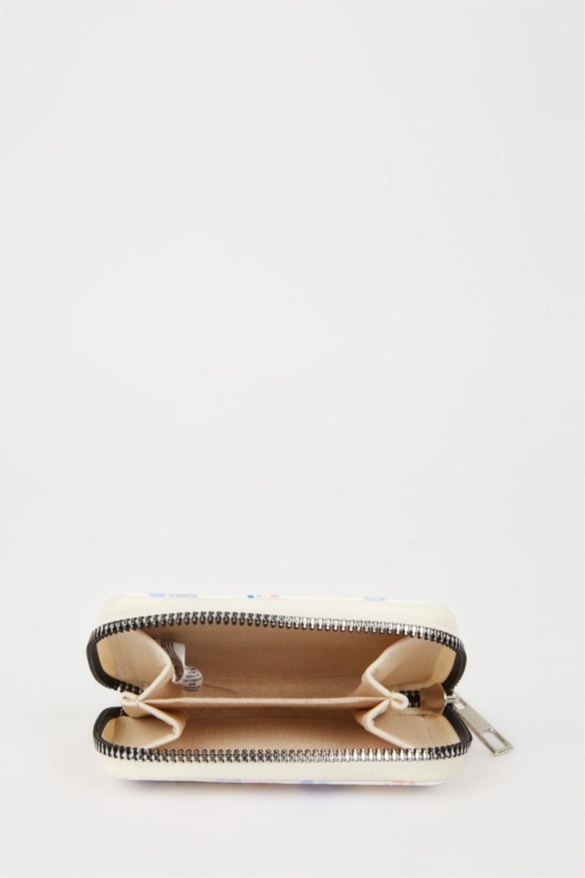 نساء بيج محفظة عملات نسائي برسمة فراشة جلد صناعي