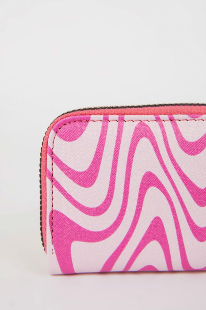 Женщины Фуксия Женский кошелек для монет из искусственной кожи с принтом