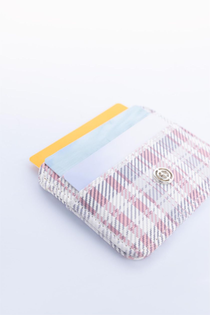 نساء Karma محفظة بطاقات كاروهات جلد صناعي