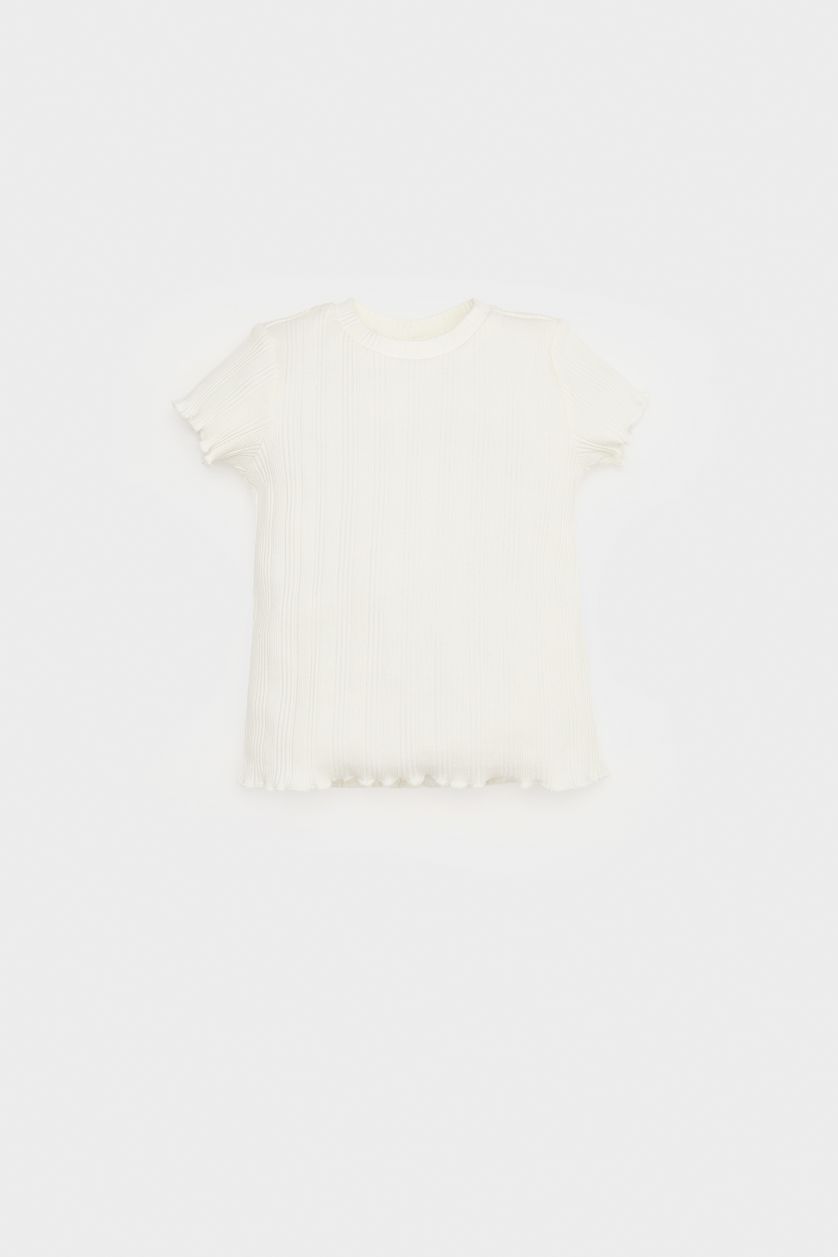 Kız Bebek Pembe 2'li Takım Kısa Kollu Tişört Ayarlanabilir Askılı Salopet Elbise Kız Bebek