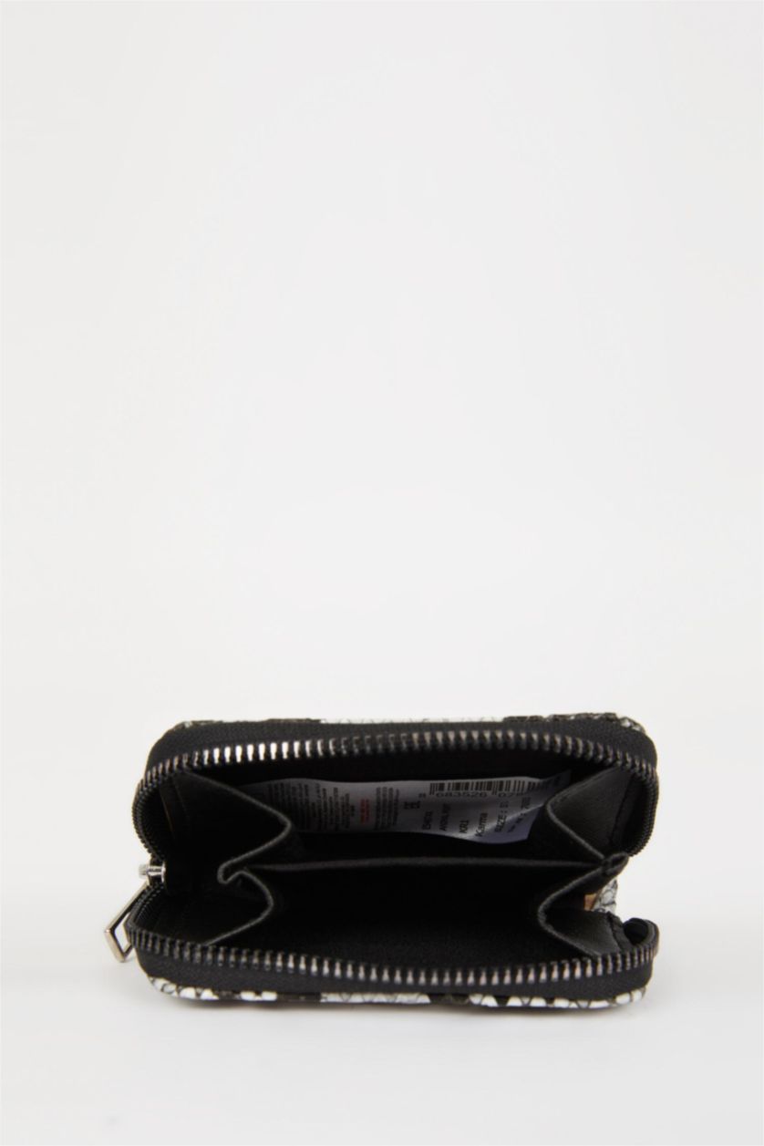 Kadın Karma Kadın Yılan Desenli Fermuarlı Bozuk Para Cüzdanı