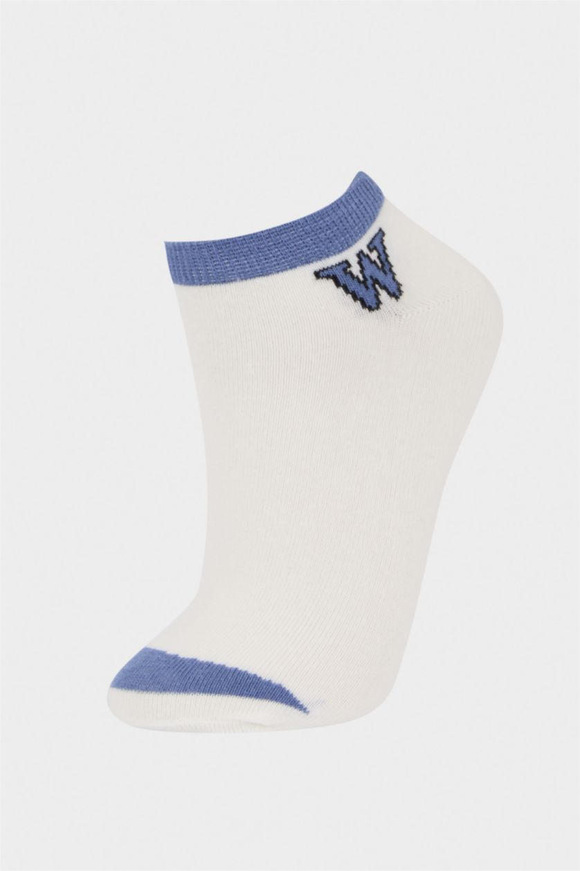 Boys & Teens White Boy Printed 5 Piece Short Socks