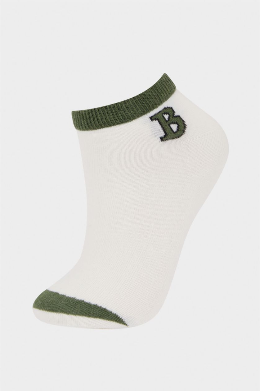 Boys & Teens White Boy Printed 5 Piece Short Socks