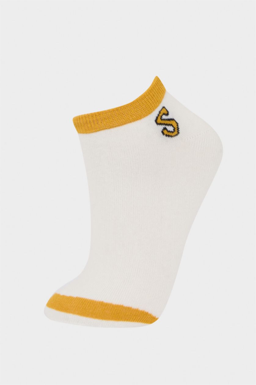 Boys & Teens White Boy Printed 5 Piece Short Socks