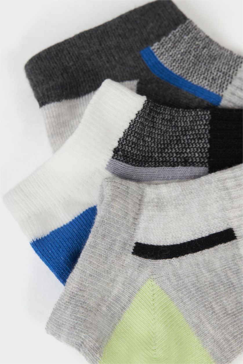 Мальчики и подростки Разноцветный Комплект из 3 пар хлопковых носков-следков для мальчиков