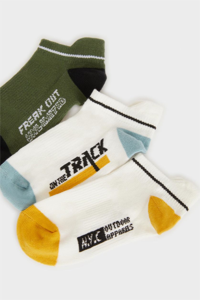 Мальчики и подростки Белый Три пары хлопковых коротких носков для мальчиков