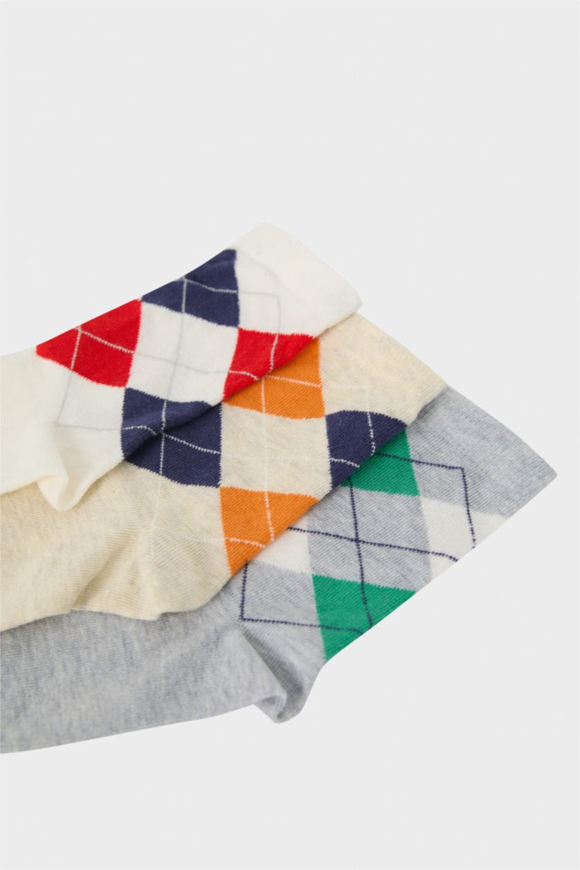 Erkek Çocuk - Genç Erkek Karma Erkek Çocuk 3'lü Pamuklu Uzun Çorap