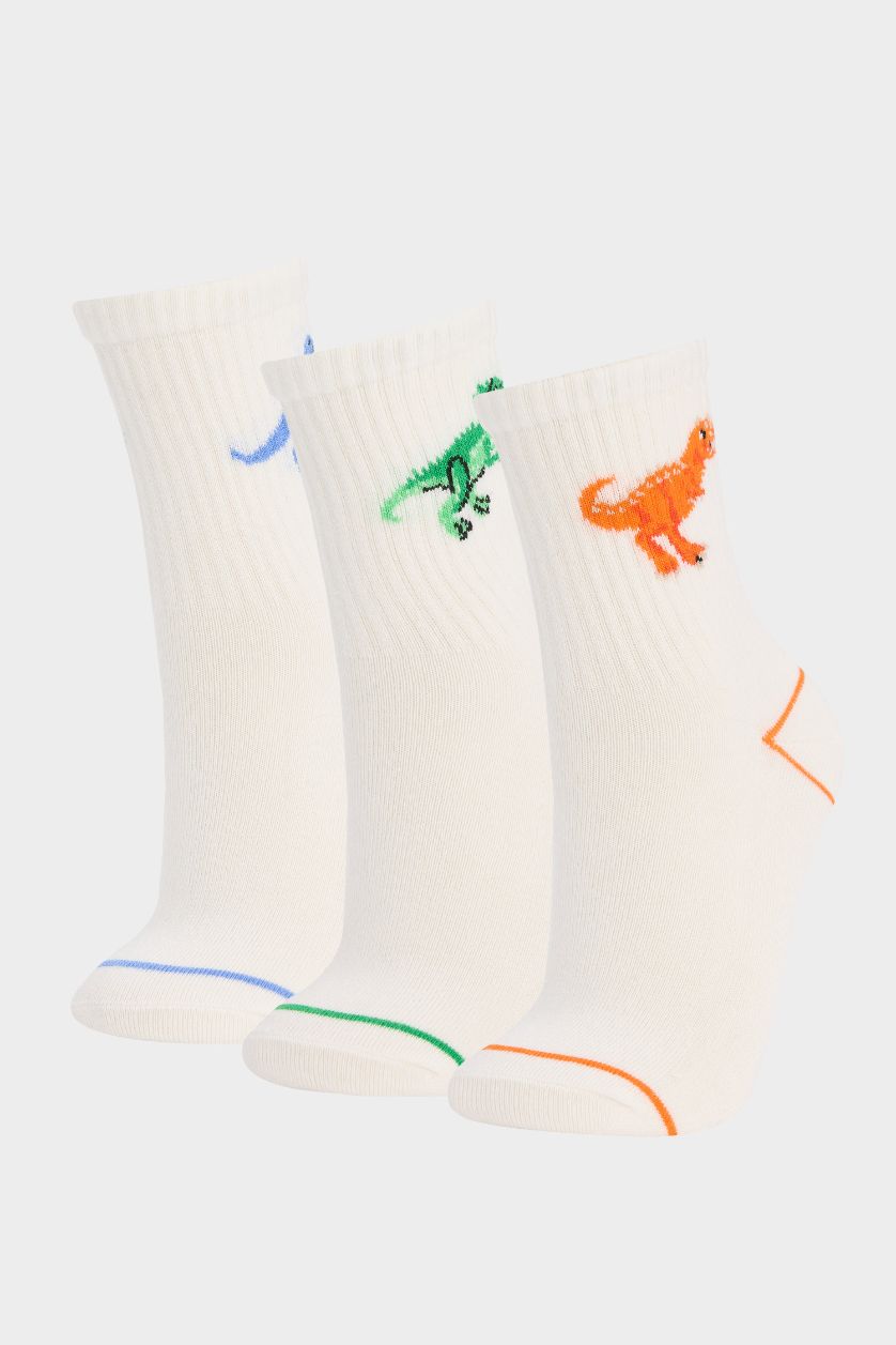 GARÇONS Blanc Lot de 3 paires de Chaussettes longues en coton pour garçon