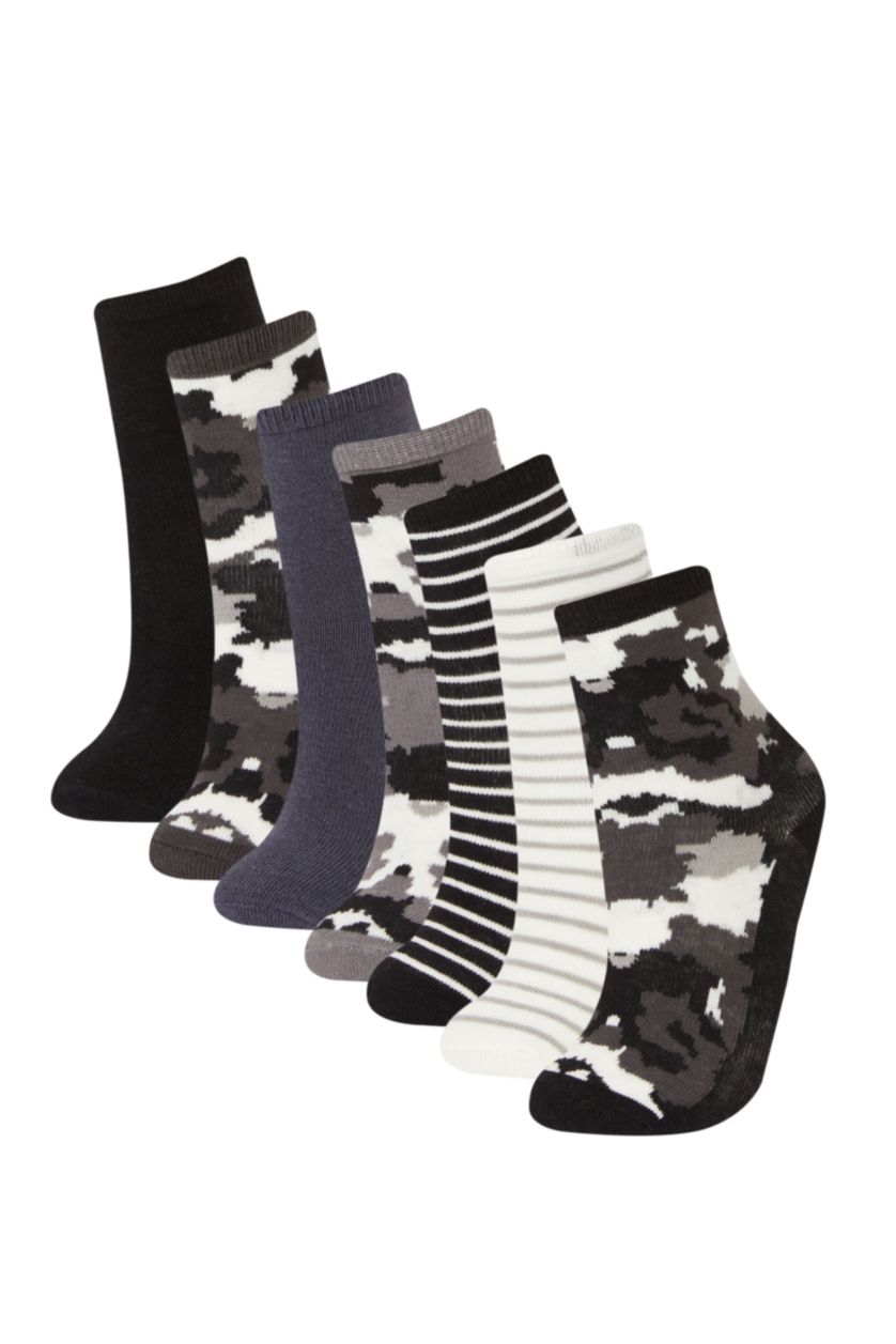 Erkek Çocuk - Genç Erkek Karma Erkek Çocuk 7'li Pamuklu Uzun Çorap