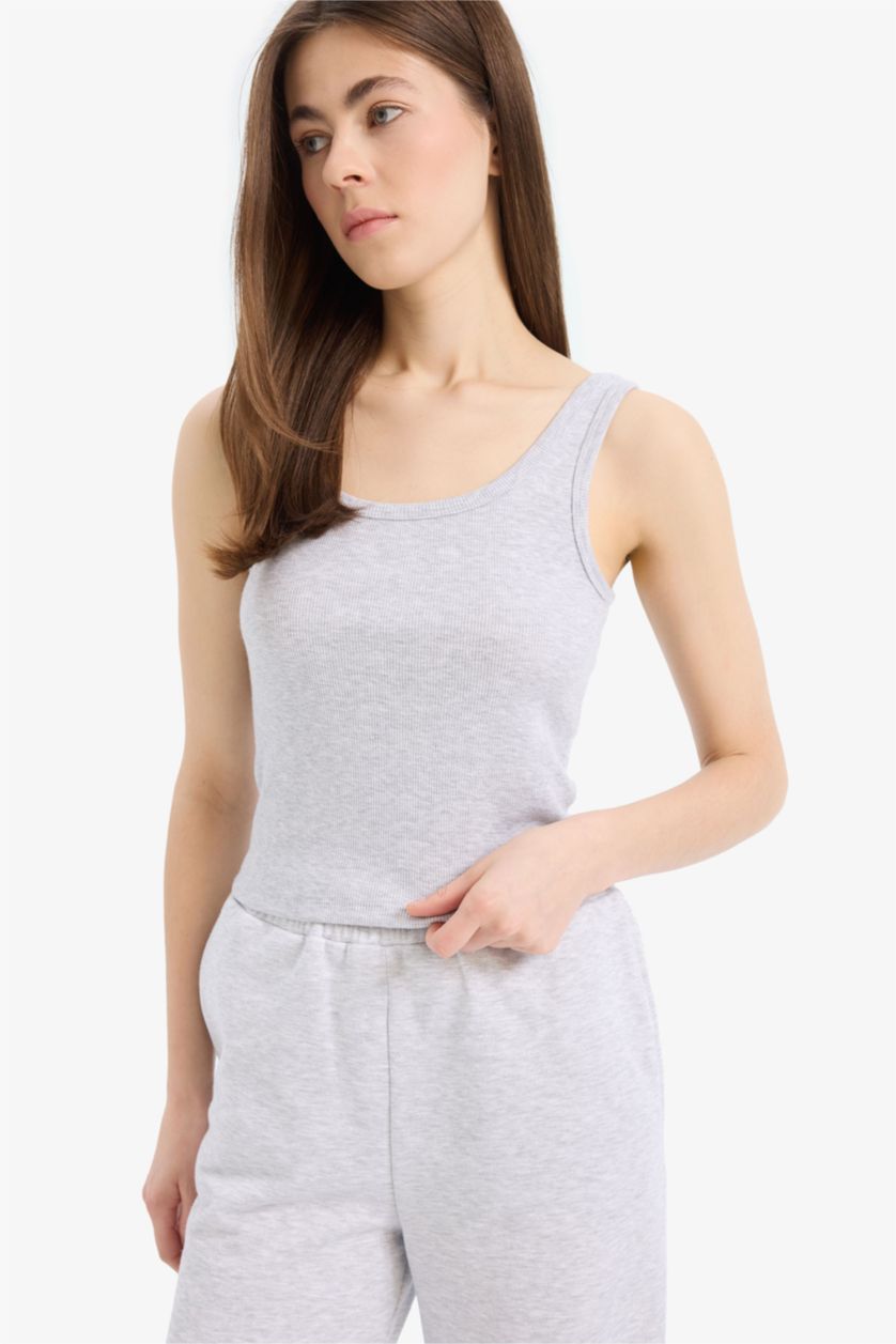 FEMME Gris Coupe slim raccourcie