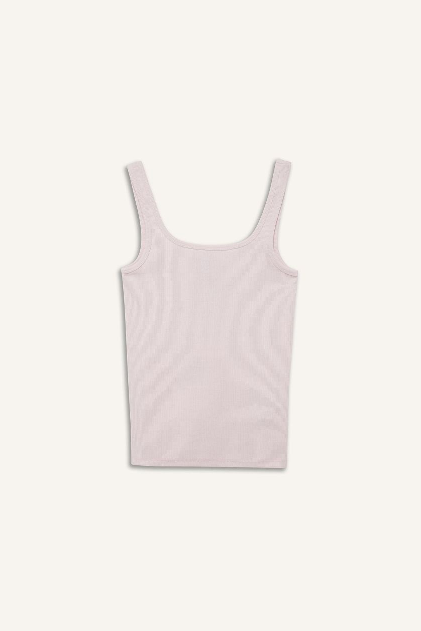 نساء زهري فاتح فانيلة سادة بيزك مضلع سليم فيت بياخة مدورة