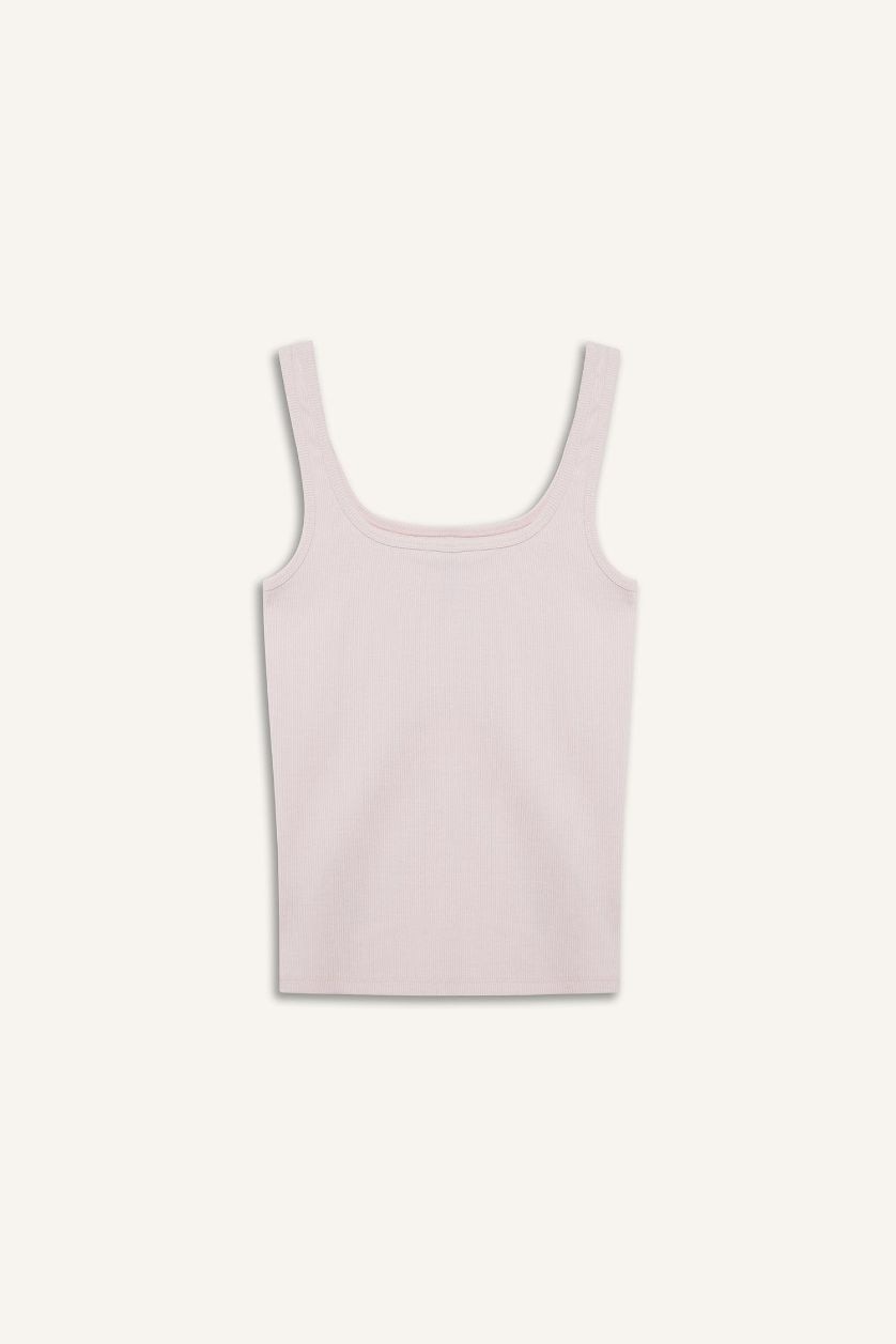 نساء زهري فاتح فانيلة سادة بيزك مضلع سليم فيت بياخة مدورة