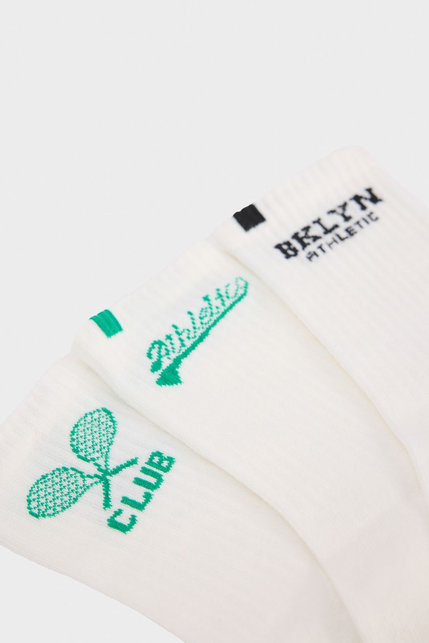 Boys & Teens White Boy 3 Piece Cotton Long Socks