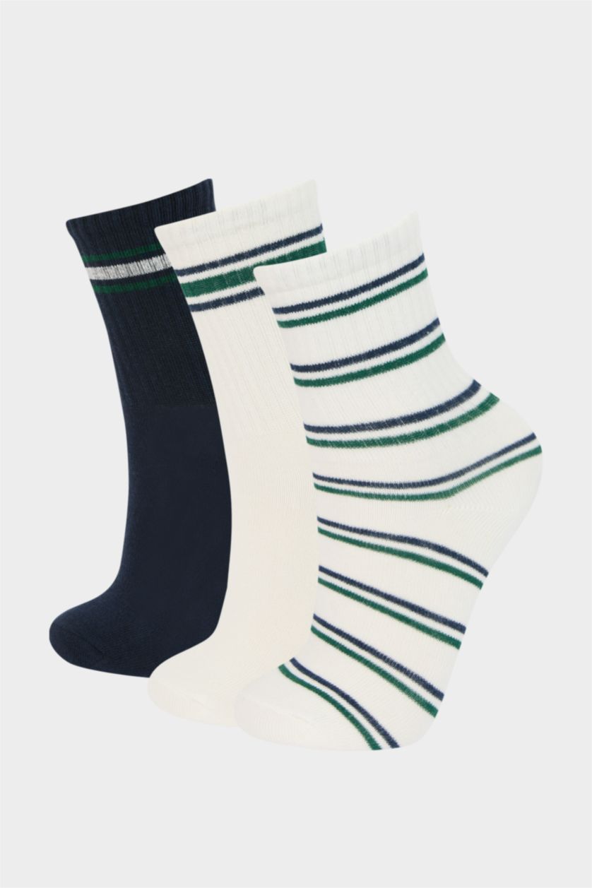 GARÇONS Blanc Lot de 3 paires de chaussettes longues en coton pour garçon
