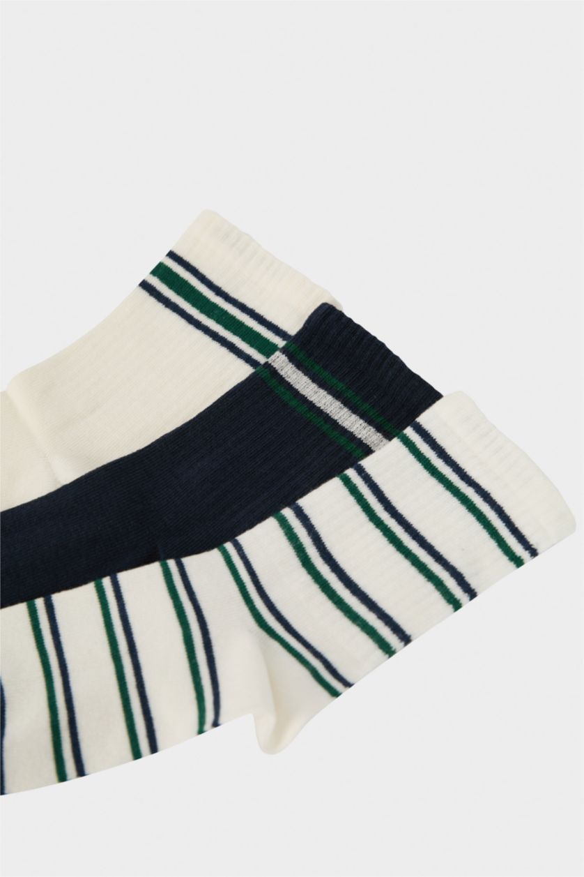 GARÇONS Blanc Lot de 3 paires de chaussettes longues en coton pour garçon