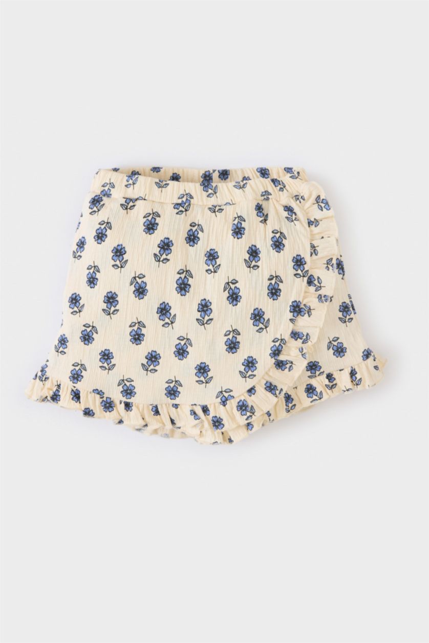Baby Girl Ecru Baby Girl Floral Shorts