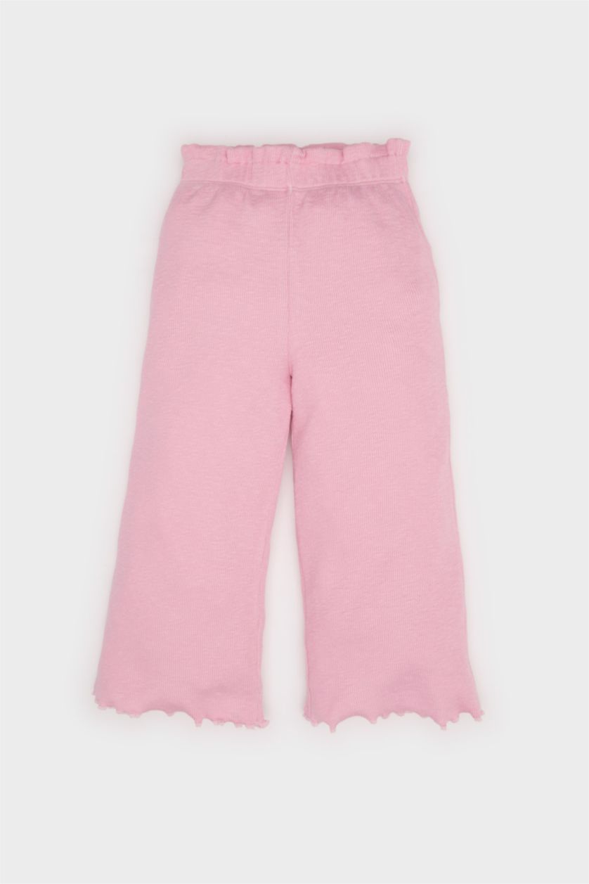 BABY GIRL Pink Baby Girl Wide Leg Ribbed Camisole Trousers