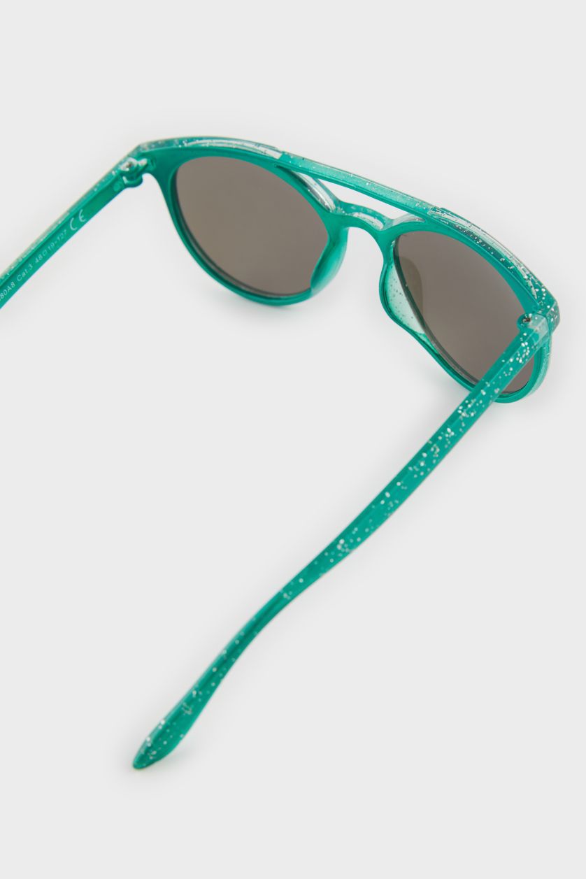 Мальчики и подростки Голубрй Мальчиковые круглые солнцезащитные очки