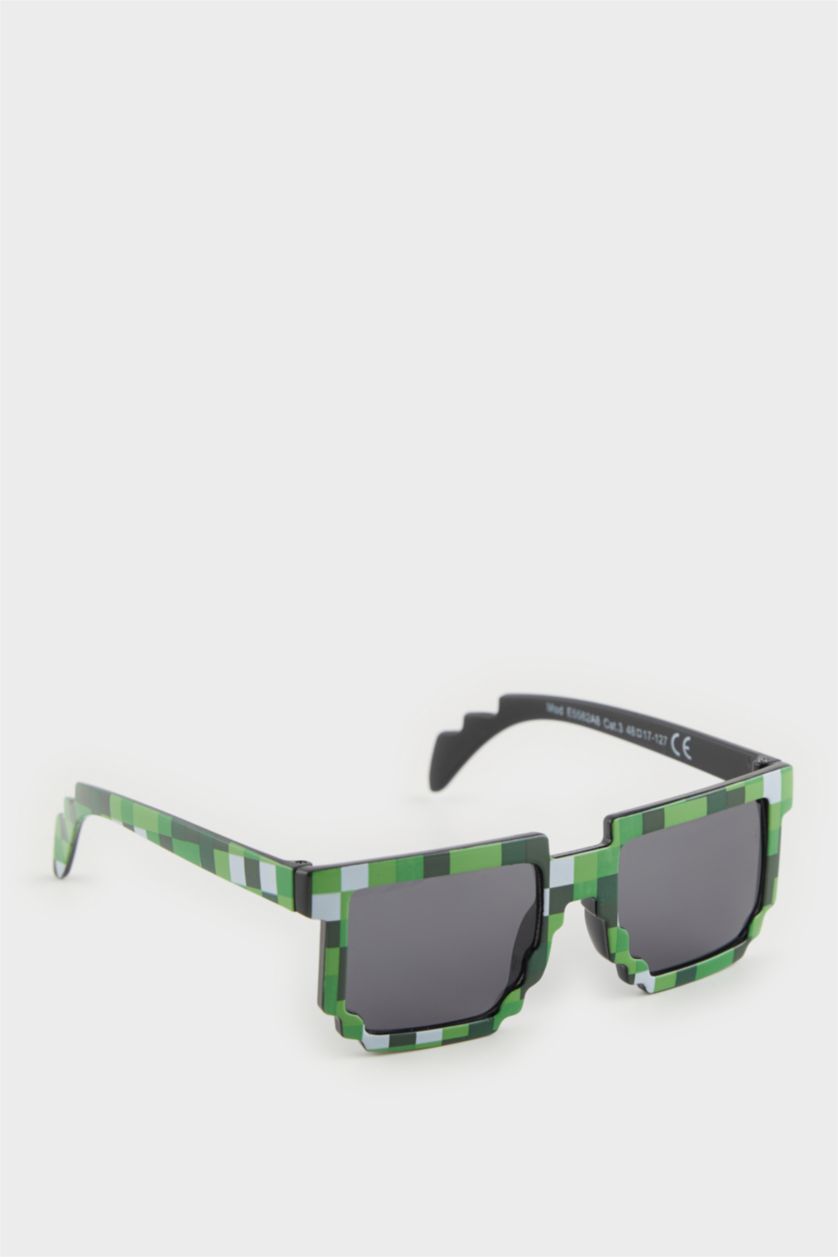 BOYS & TEENS Karma Boy Minecraft Green Plastic Frame Black Glass UV Sunglasses