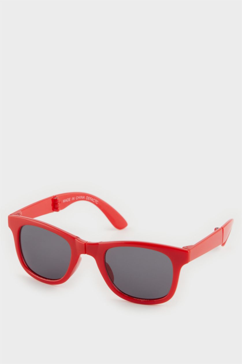 Boys & Teens Red Boy Red Plastic Frame Black Glass UV Sunglasses