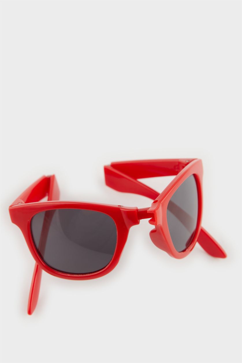 Boys & Teens Red Boy Red Plastic Frame Black Glass UV Sunglasses