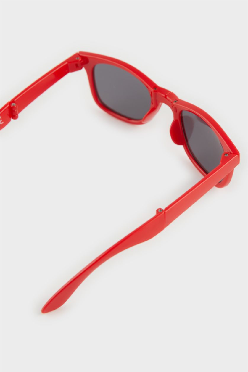 Boys & Teens Red Boy Red Plastic Frame Black Glass UV Sunglasses