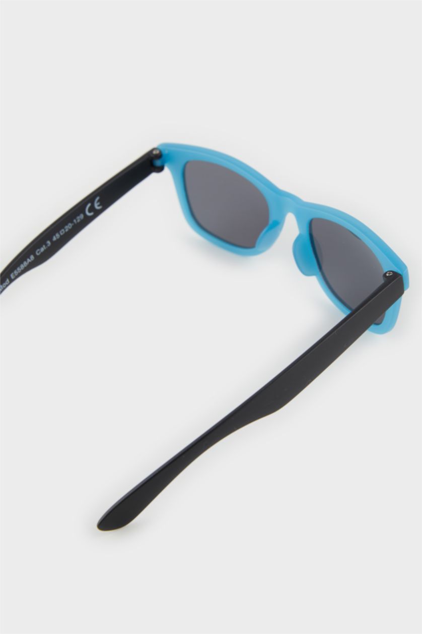 Ұлдар Және Жасөспірімдер Көк Ер балаларға арналған дөңгелек көк пластик жақтаулы қара линзалы УФ күннен қорғайтын көзілдірік