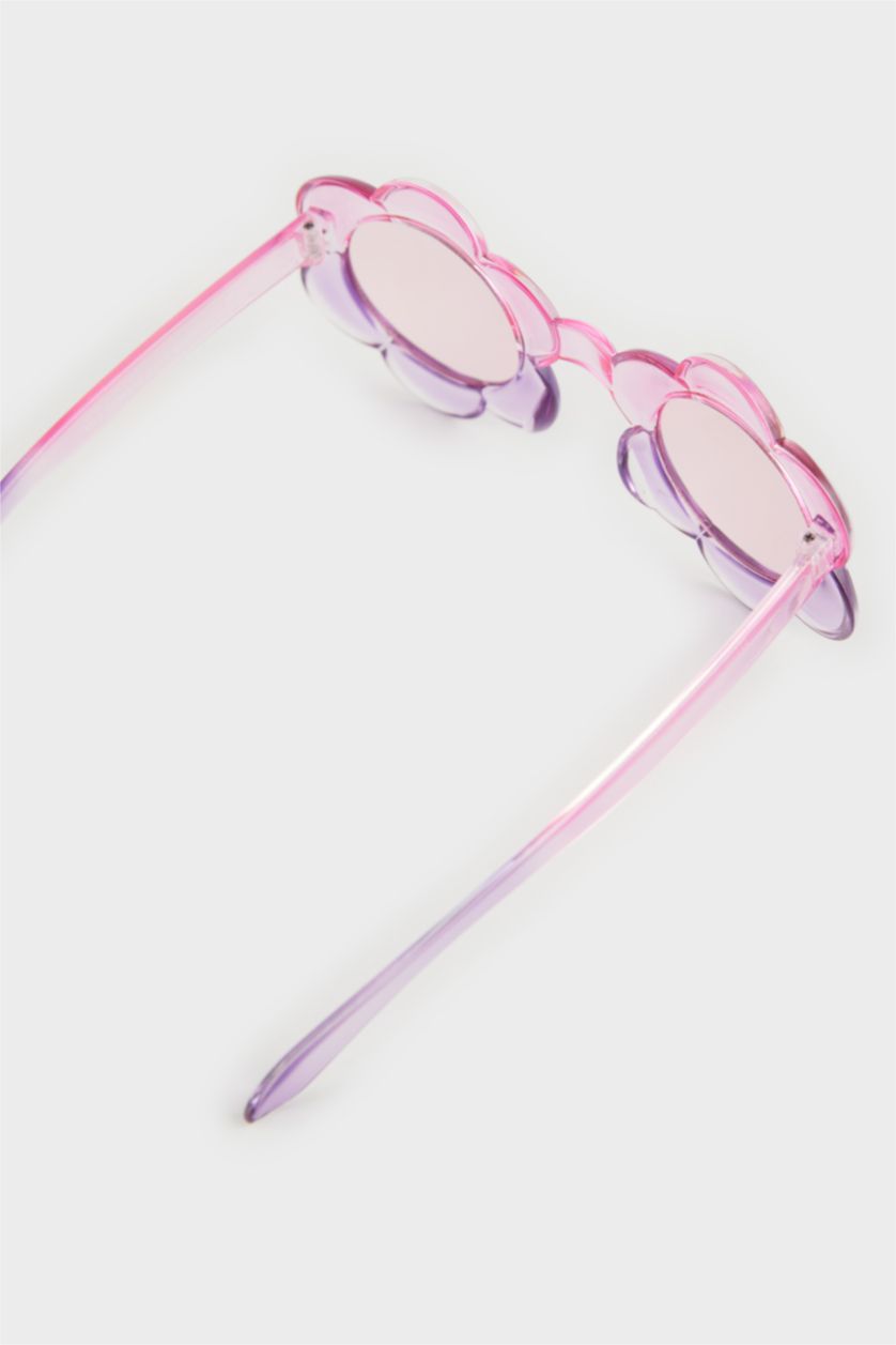 Девочки и подростки Фиолетовый Детские очки с прозрачными линзами и розовой пластиковой оправой в форме цветка, с УФ-защитой