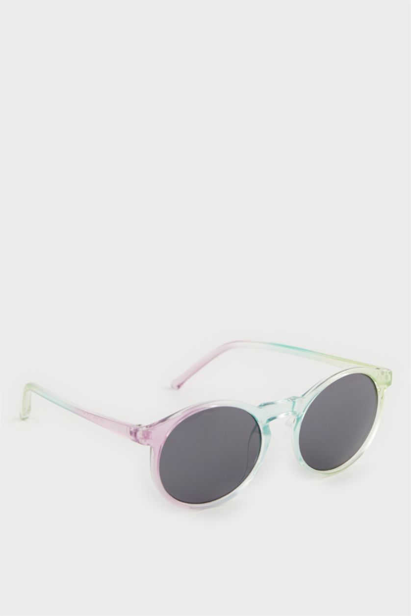GIRLS & TEENS Karma Girl Round Tinted Plastic Frame Black Glass UV Sunglasses