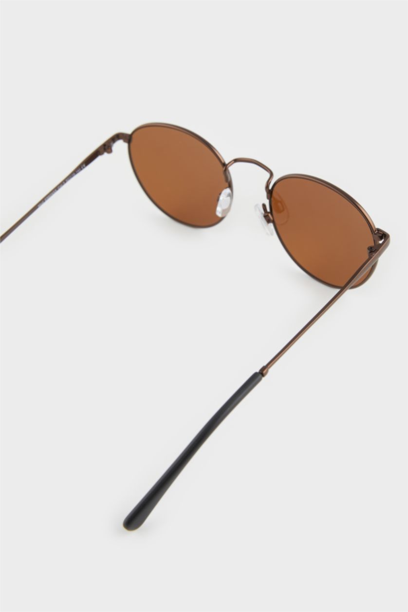 Мужчины Коричневый Мужские круглые солнцезащитные очки