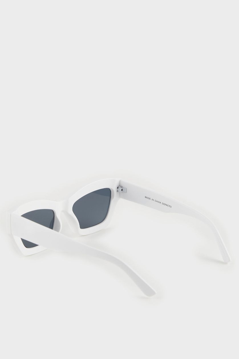 FEMME Blanc Lunettes de soleil œil de chat pour femme