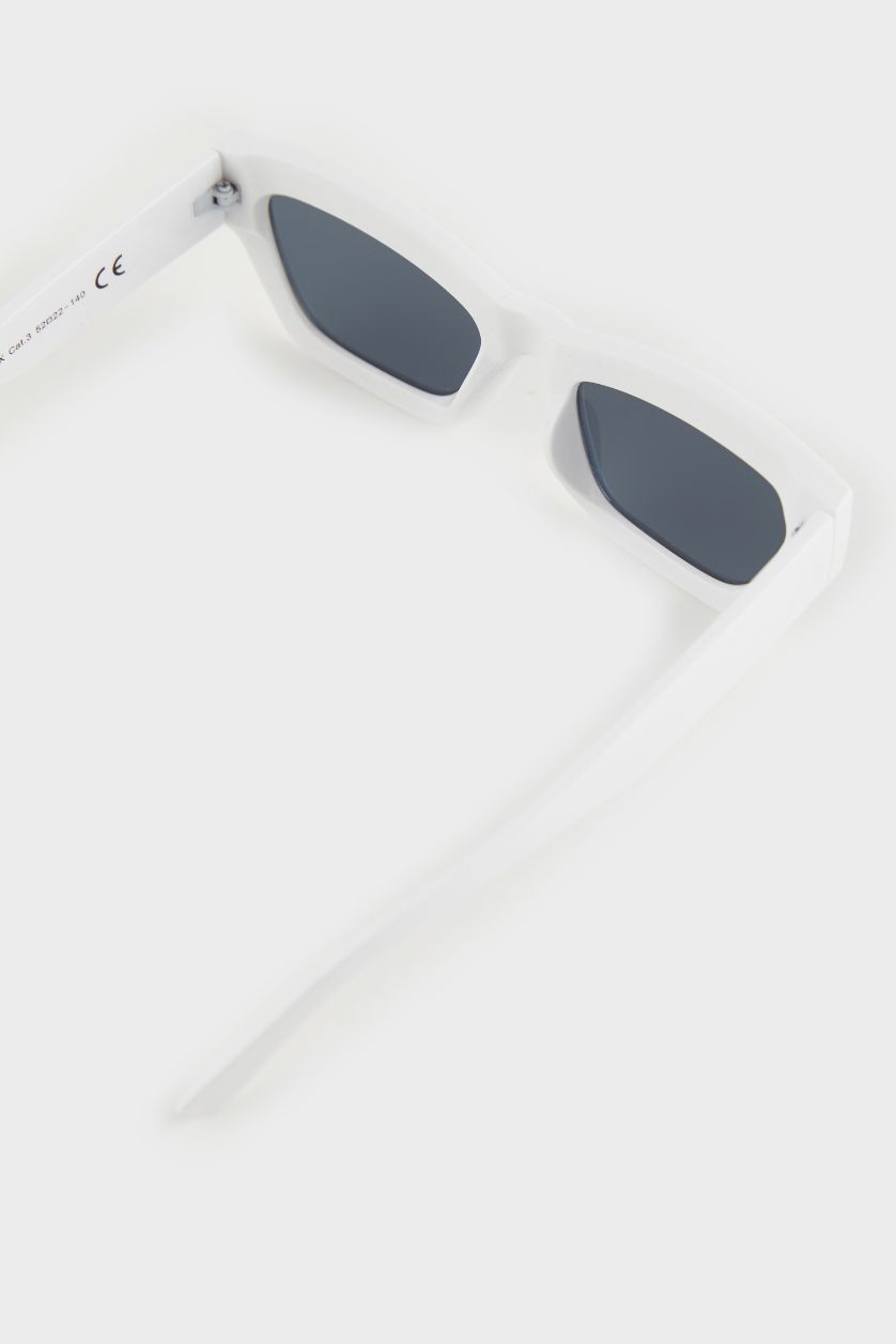 FEMME Blanc Lunettes de soleil œil de chat pour femme